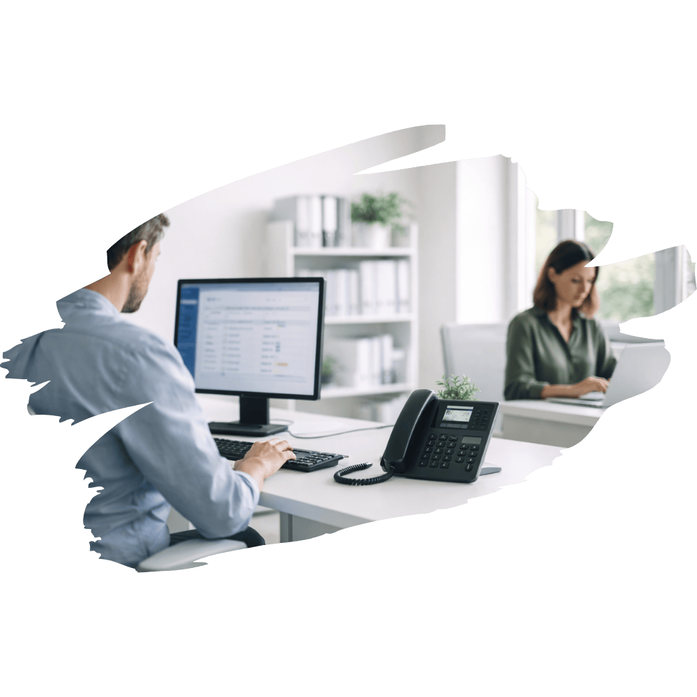 Collaborateurs dans un bureau équipé par Numelium